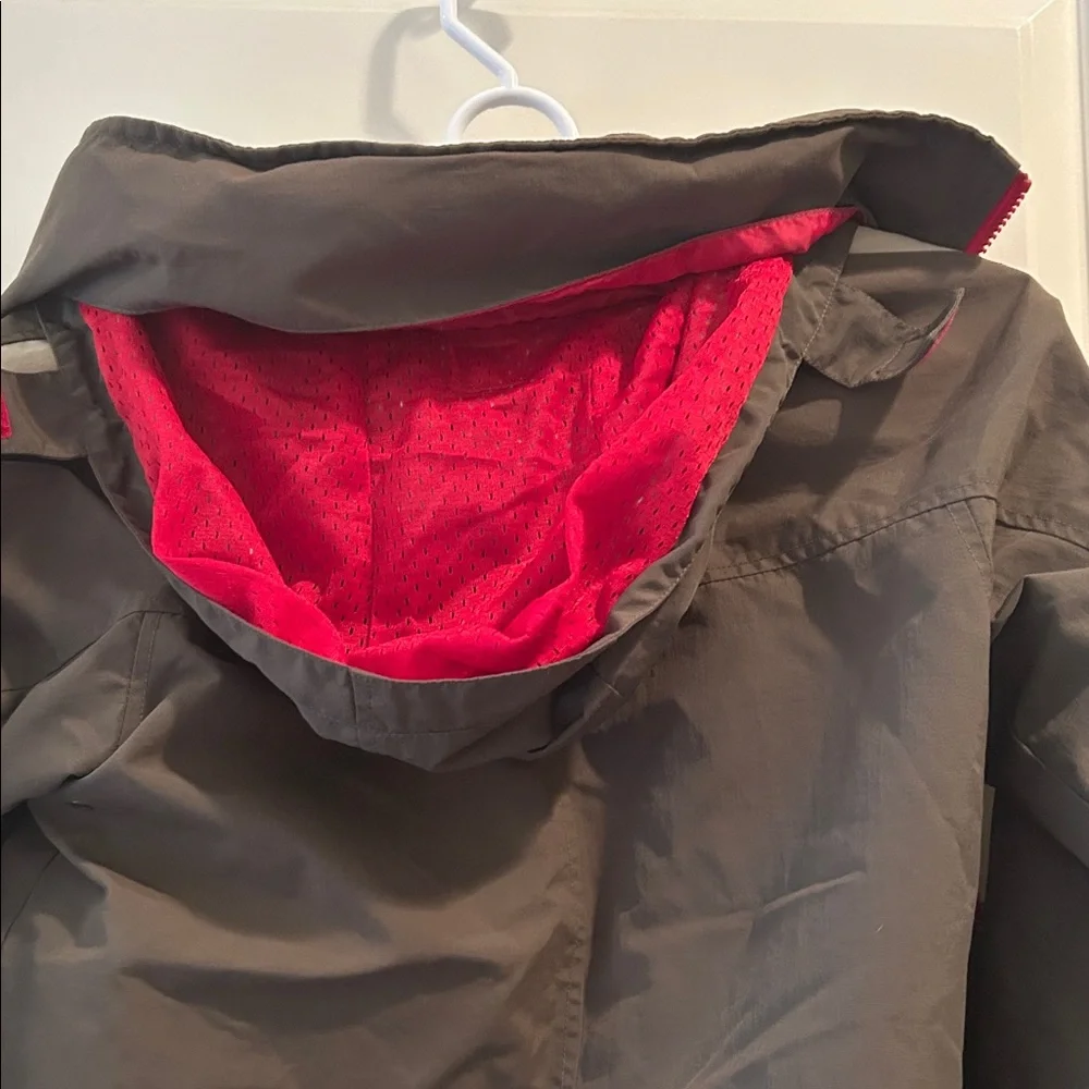 Palty ZipUp Nylon mesh lined Jacket hidden hood pockets vented armpit kid size S
